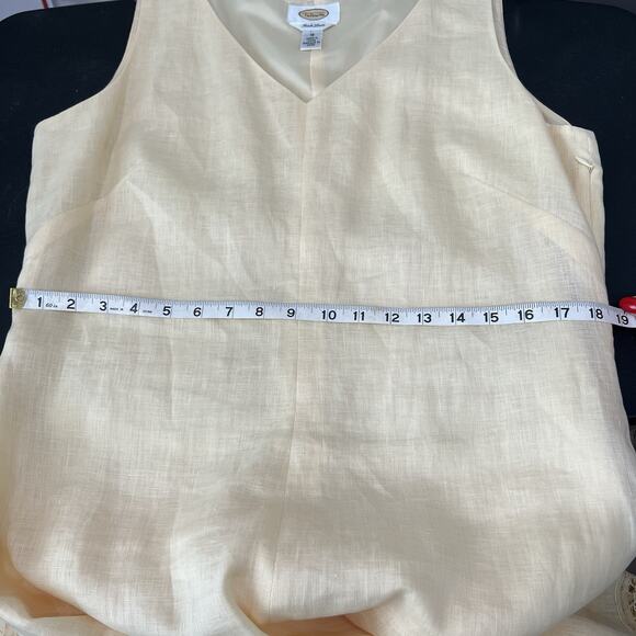 Talbots Cream Sleeveless Midi Dress V-Neck A-Line - Picture 11 of 14